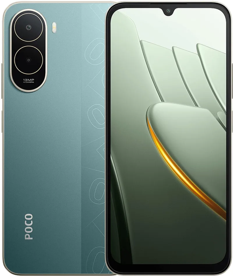 POCO C81 Pro - 4GB RAM - 256GB - Meeslepende 6,9" display - Enorme 6000 mAh (typ) batterij - Krachtige octa-core processor van Xiaomi in Groen – productfoto