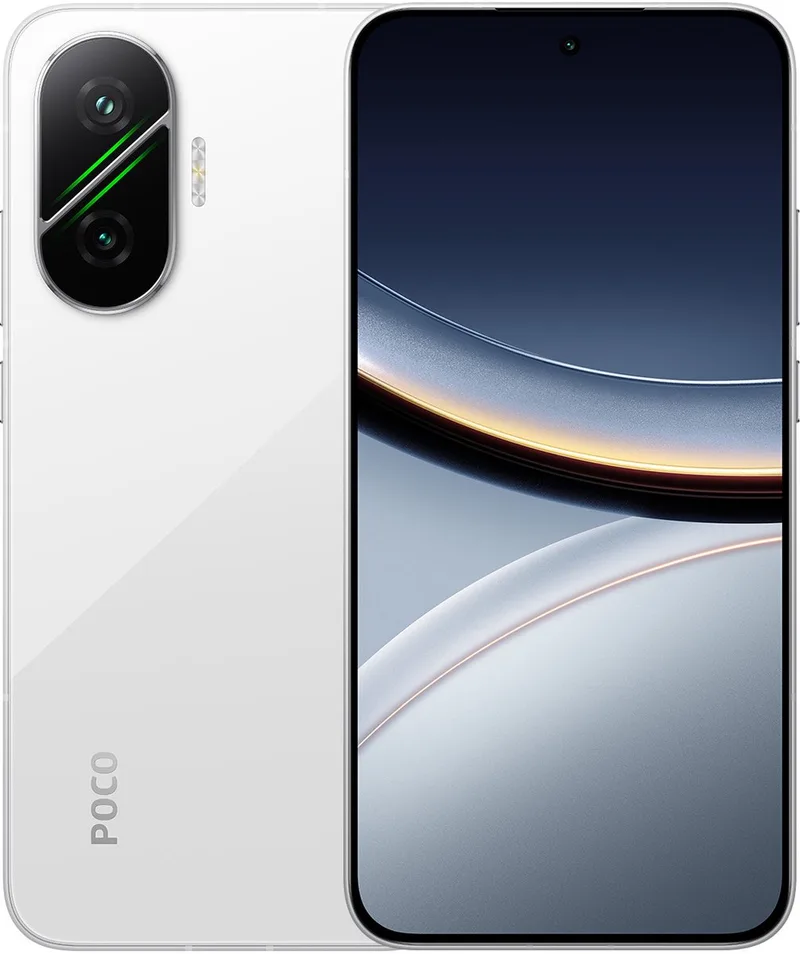 POCO F7 - 12 GB RAM - 512 GB - Toonaangevende Snapdragon® 8s Gen 4 - Enorme 6500mAh (typ) batterij - 6.83" 1.5K 120Hz AMOLED display van Xiaomi in Wit – productfoto