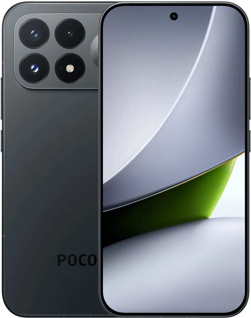 POCO F9 Pro - 12GB RAM - 512GB - Snapdragon® 8 Elite Gen 5 Mobile Platform - 6,59-inch 185 Hz ultrahelder AMOLED display- 100 W bekabelde en 50 W draadloze HyperCharge von Xiaomi in Schwarz – Produktfoto