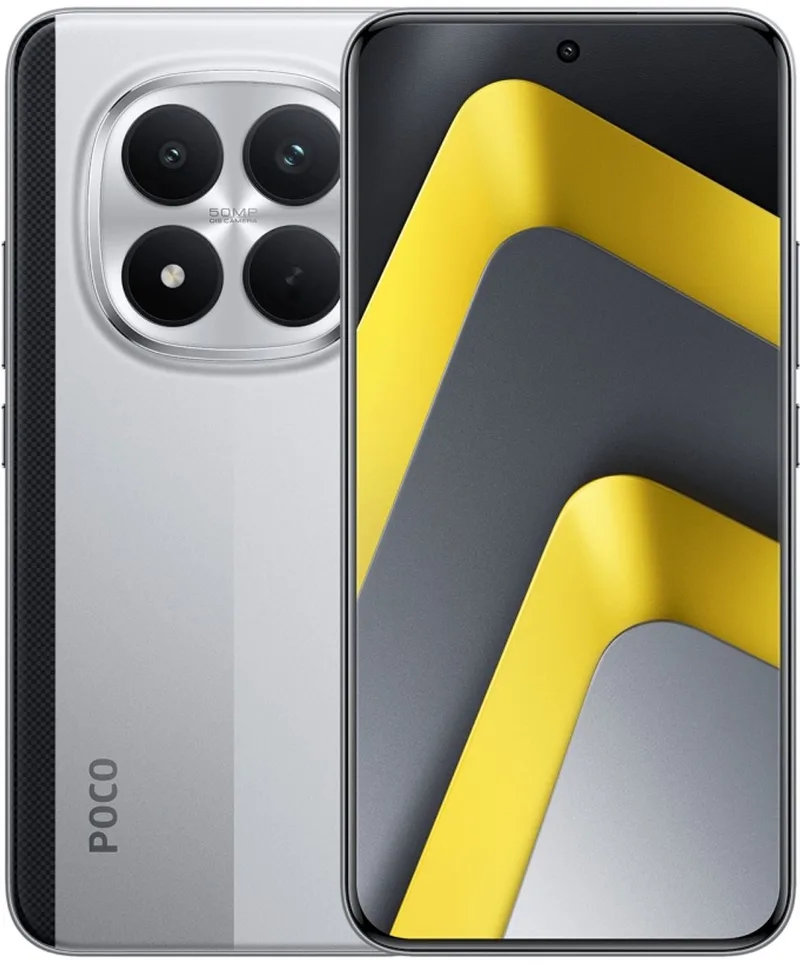 POCO M8 Pro 5G - 8 GB RAM - 256 GB - Enorme 6500mAh (typ) batterij - 6,83" CrystalRes 1,5K AMOLED display - Snapdragon® 7s Gen 4 by Xiaomi in Silver – product photo
