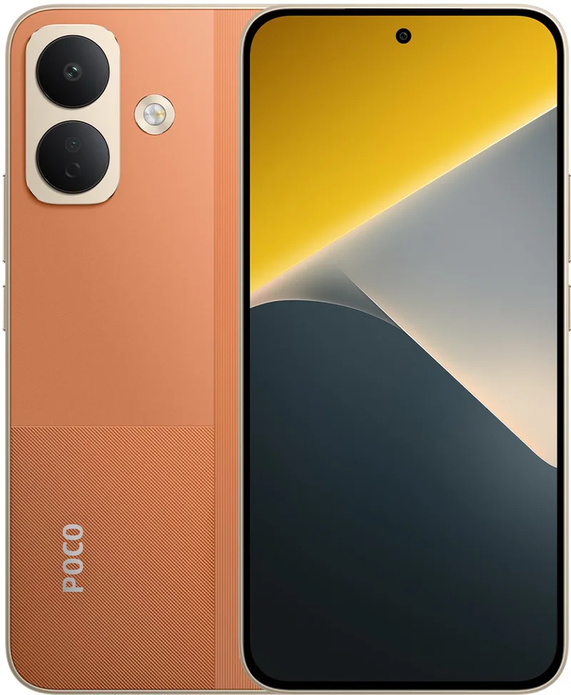 POCO X8 - 8GB RAM - 256GB - Enorme 8340mAh batterij met 67W HyperCharge - 6.83" 1,5K ultrahelder AMOLED-display - Gesegmenteerd patroonontwerp met robuuste afwerking van Xiaomi in Oranje – productfoto