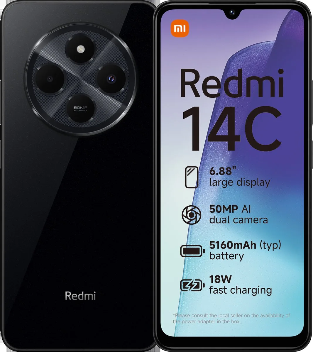 Redmi 14C - 8GB - 256GB - Midnight de Xiaomi en Noir – photo produit