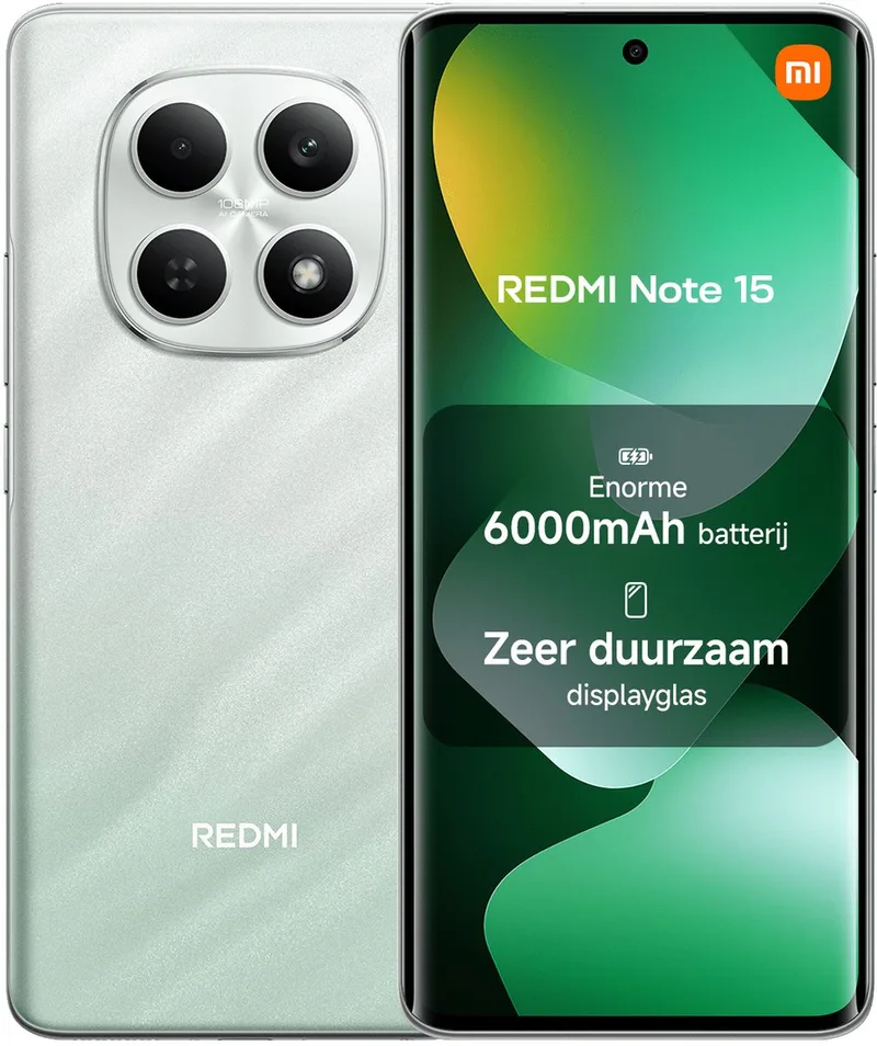 REDMI Note 15 - 6 GB RAM - 128 GB - Grote 6000mAh batterij - Robuust schermglas - IP64 stof- en waterbestendig by Xiaomi in Green – product photo