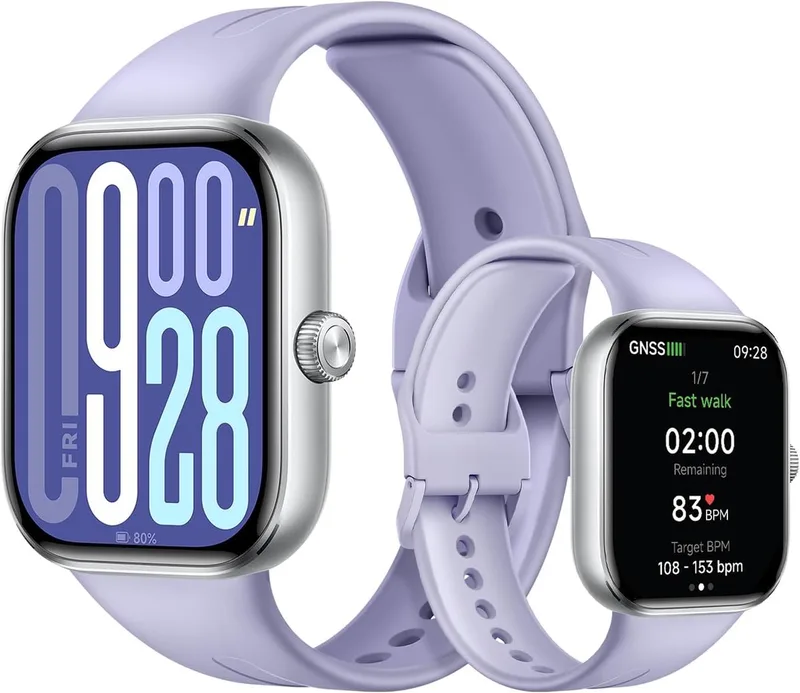 Redmi Watch 5 | Smartwatch en fitnesstracker | 2.07 inch AMOLED display | 24 dagen batterij | 150 plus sportmodi sportmodi | 5ATM waterbestendig | Gezondheidsmeting von Xiaomi in Lila – Produktfoto
