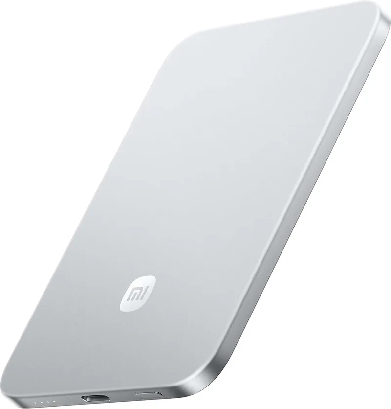 UltraThin Magnetic Power Bank 5000 15W - 5000 mAh - 15 W draadloos opladen - Magnetisch - Zilver de Xiaomi en Plata – photo produit
