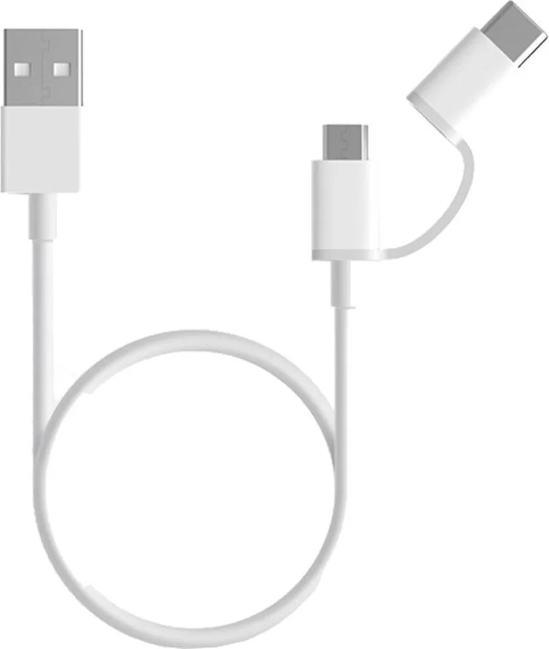 USB-C en Micro USB 2in1 Fast Charging Data Kabel 100cm de Xiaomi en Blanc – photo produit
