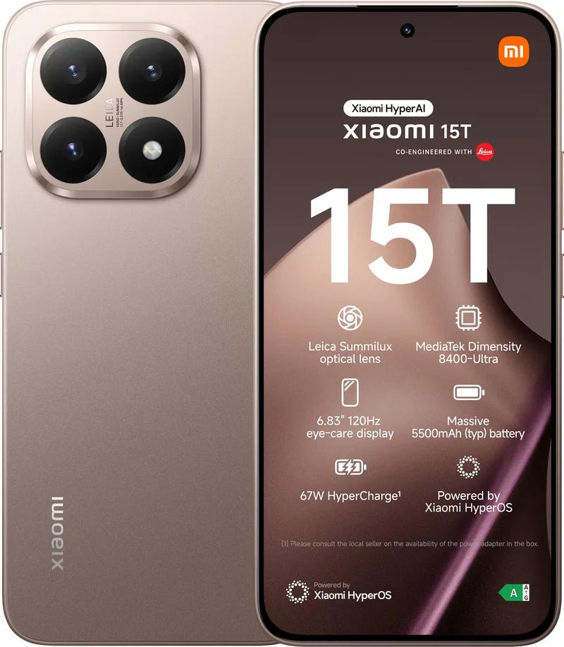 Xiaomi 15T - 12GB/256GB fra Xiaomi i Roségoud – produktbillede