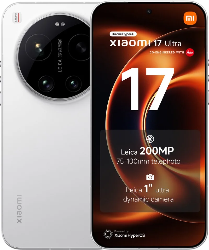 Xiaomi 17 Ultra - 16 GB RAM - 1024 GB - Leica 200MP 75-100mm telephoto - Leica 1" ultra dynamic camera - Leica UltraPure optical design van Xiaomi in Wit – productfoto
