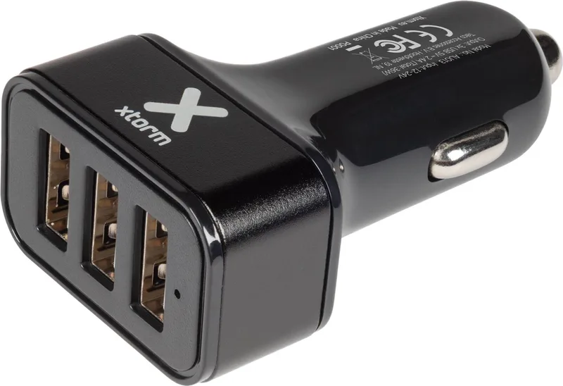 Autolader - 3 USB poorten - Auto oplader USB - Sigarettenaansteker USB Oplader Auto - 36W von Xtorm in Schwarz – Produktfoto