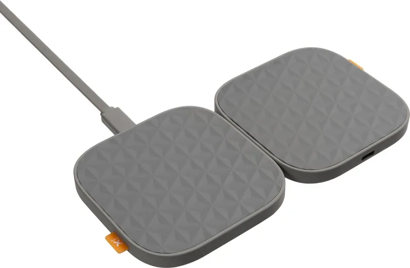 Draadloze charger Duo - Wireless oplader tot 15W met ingebouwd magnetisch kliksysteem - donkergrijs fra Xtorm i Grå – produktbillede