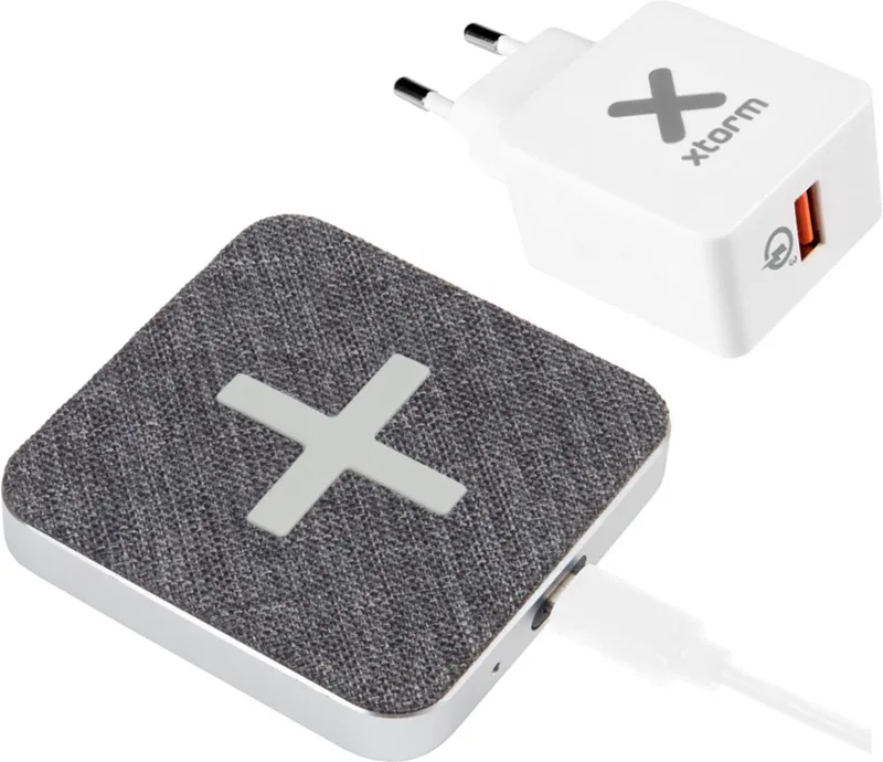 Draadloze oplader voor mobiele apparatuur - QI - Wit van Xtorm in Oranje, Wit – productfoto