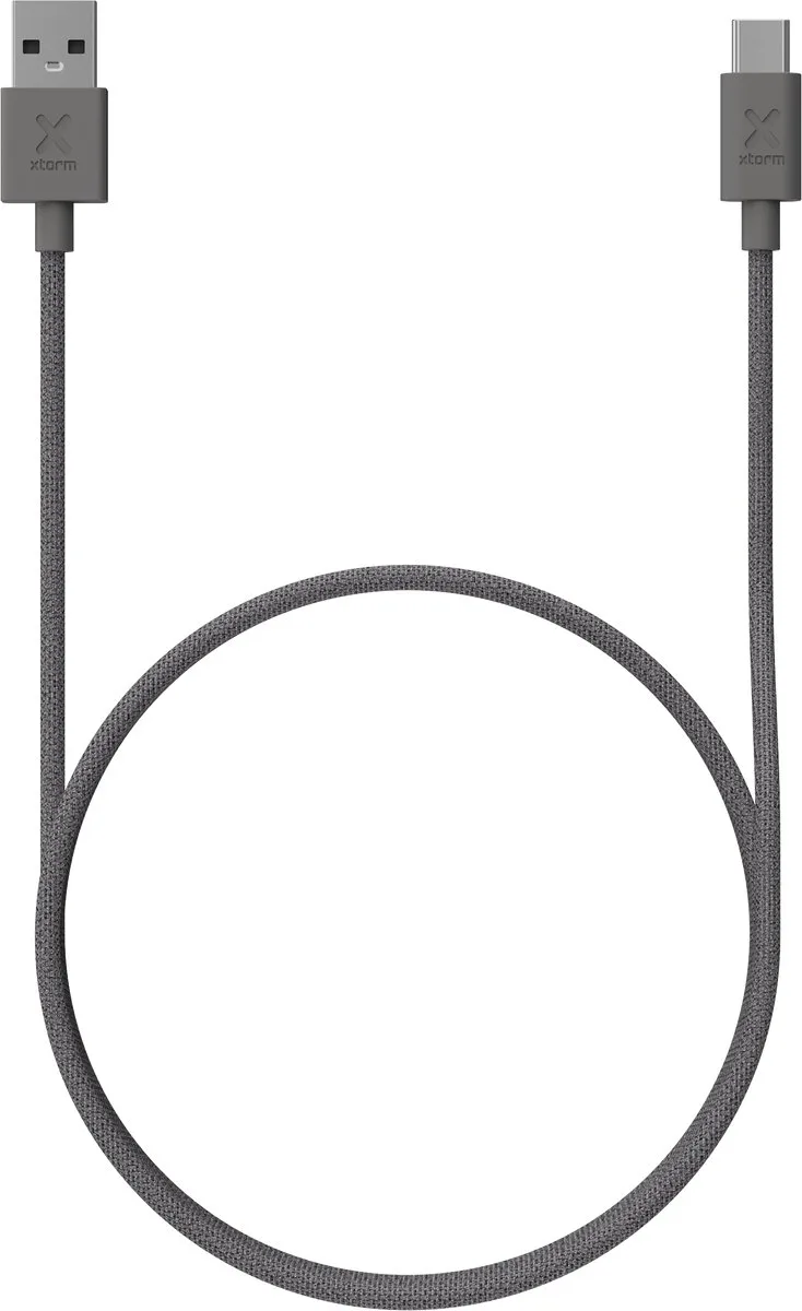 Go2 USB-A naar USB-C Kabel - 1 meter - Grijs från Xtorm i Grijs – usb-a – produktbild