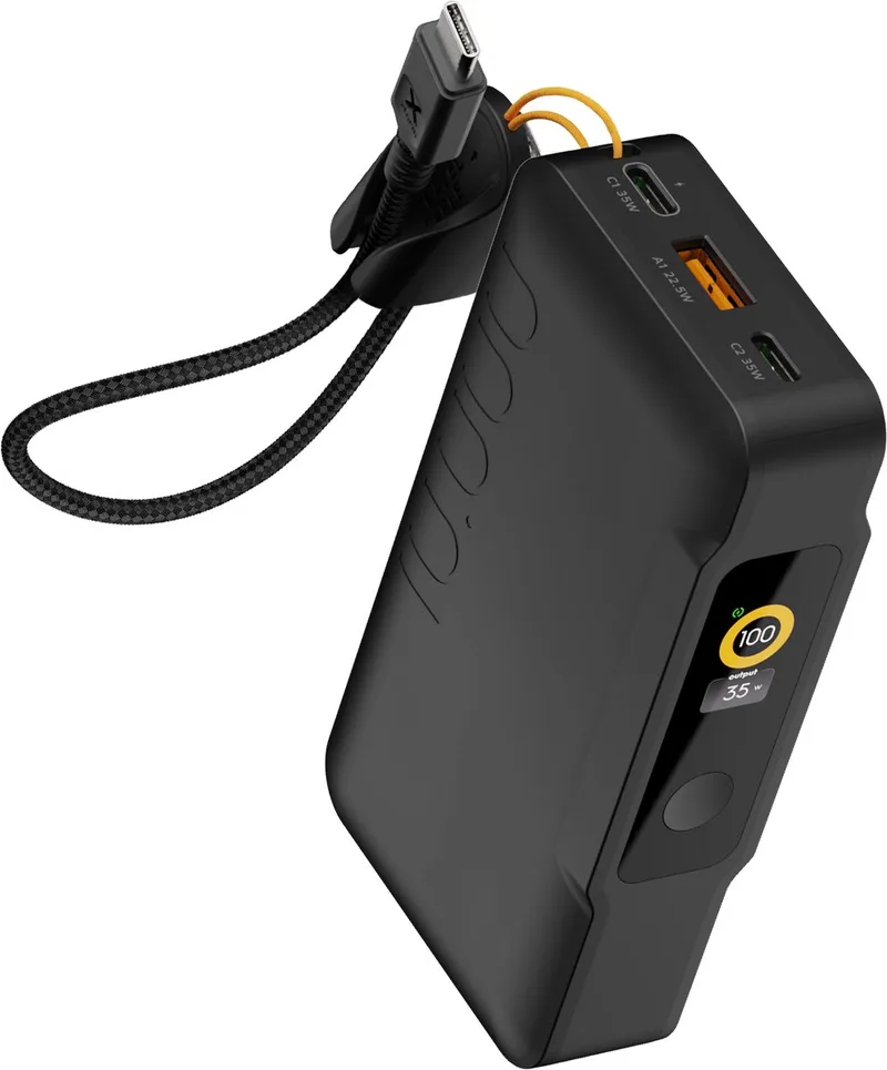 NextGen 35W Powerbank 10.000 mAh - 2 x USB-C / 1 x USB-A - GRS Materiaal - Airport Proof - Zwart van Xtorm in Zwart – 35W – productfoto
