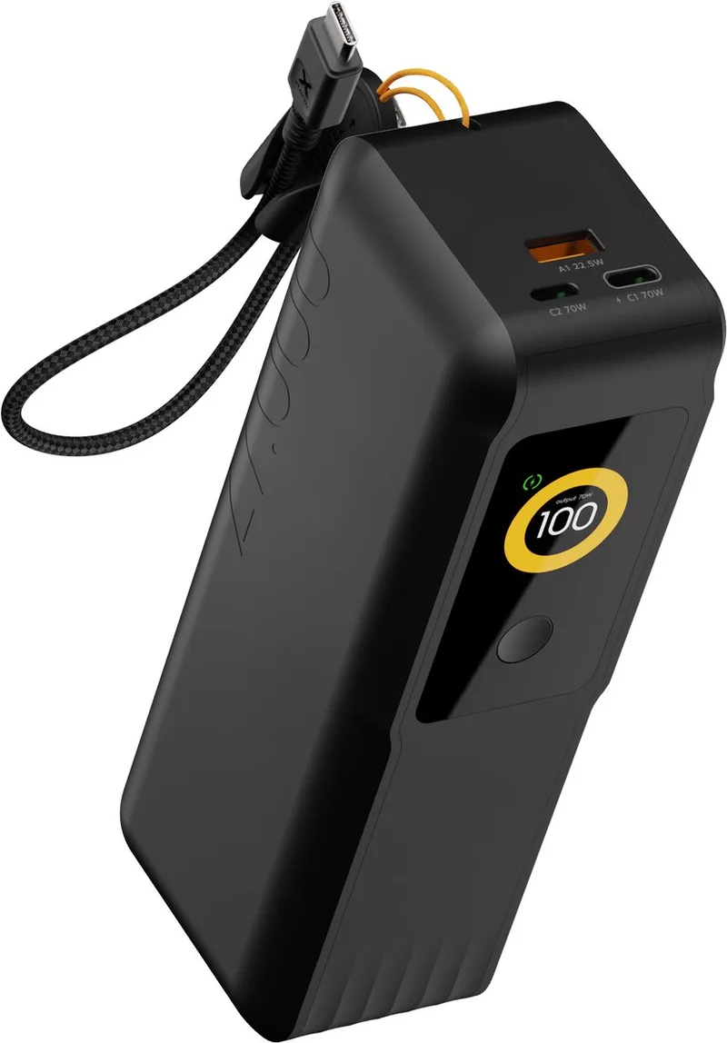 NextGen 70W Powerbank 27.000 mAh - 2 x USB-C / 1 x USB-A - GRS Materiaal - Airport Proof - Zwart van Xtorm in Zwart – 70W – productfoto