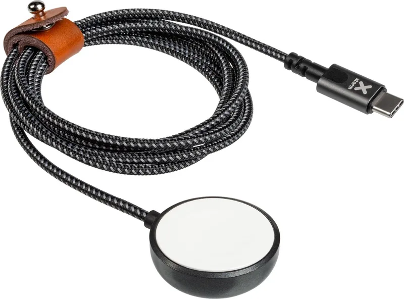 Oplaadkabel geschikt voor Apple Watch – 1.5m - Nylon Gevlochten - USB-C från Xtorm i Svart – produktbild