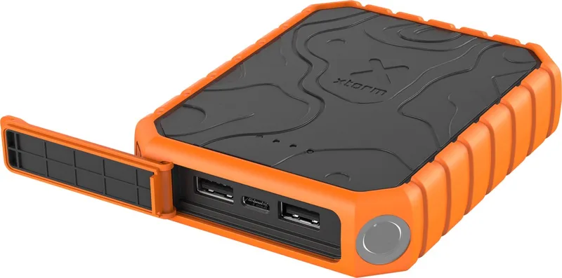 Rugged Outdoor Powerbank 10.000 mah - Waterdichte Powerbank met Zaklamp 18W - Geschikt als Wintersport Powerbank - 1x USB-C PD + 2x USB-A poorten - Geschikt voor Noodpakket fra Xtorm i Orange – produktbillede