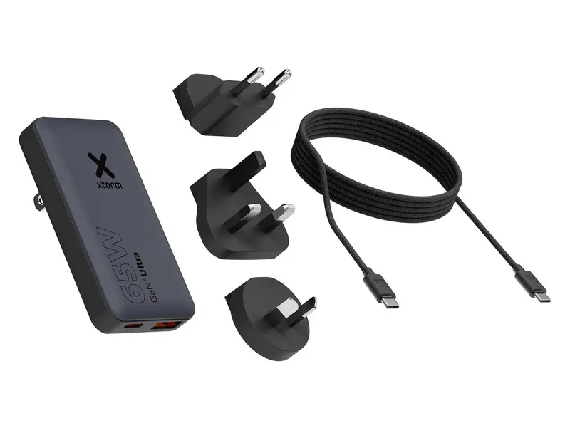 TravelPro GaN3 Ultra USB-oplader 65 W USB-A, USB-C van Xtorm in Zwart – productfoto
