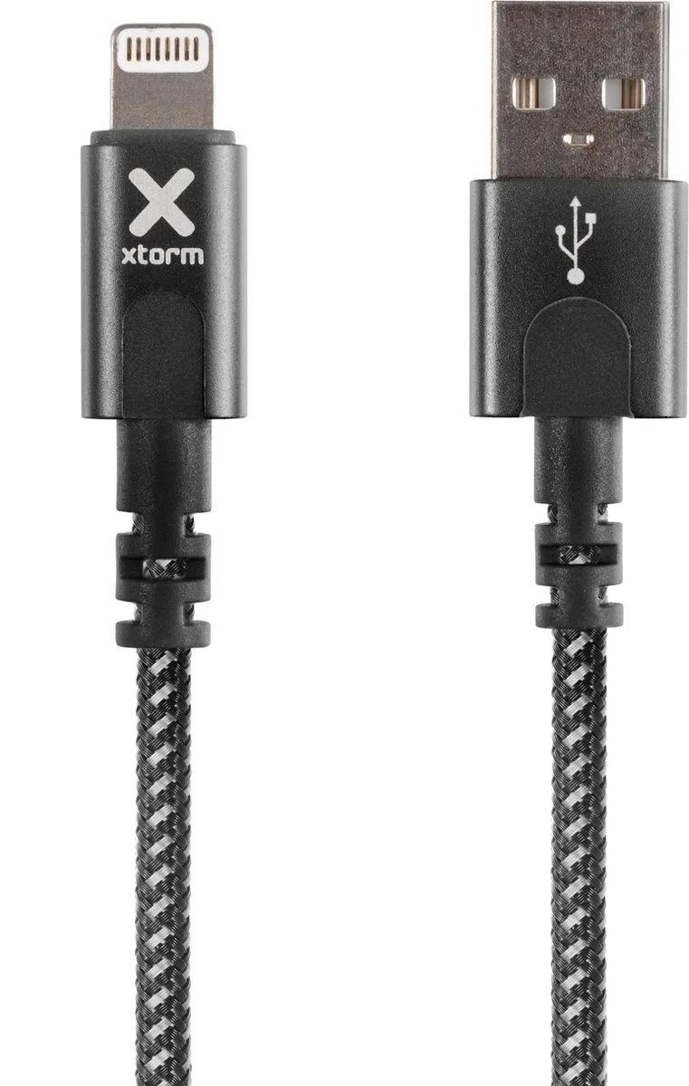 USB naar Lightning Kabel - 1 Meter - High-Speed Opladen - Extra stevige USB Kabels - Oplaadsnoer - Snellader geschikt voor iPhone/Apple by Xtorm in Black – product photo