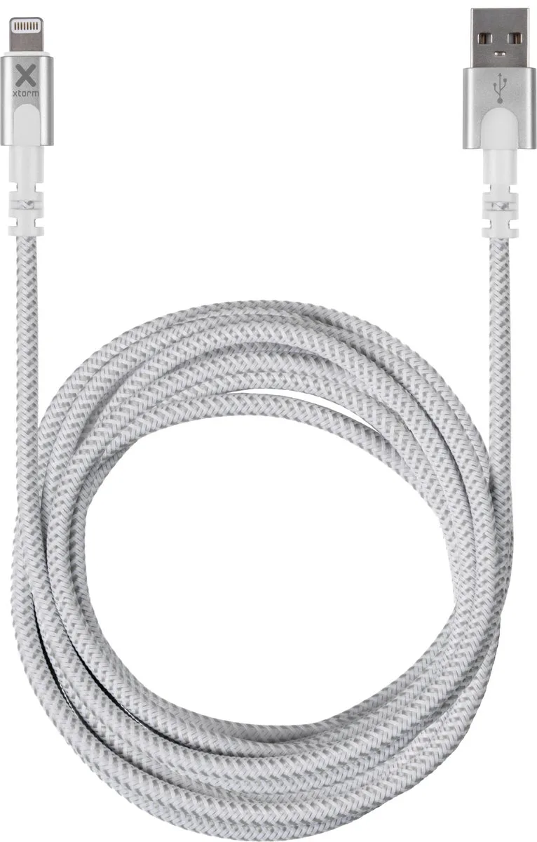 USB naar Lightning Kabel - 3 Meter - High-Speed Opladen - Extra stevige USB Kabels - Lange Oplaadkabel - Snellader geschikt voor iPhone/Apple by Xtorm in White – product photo