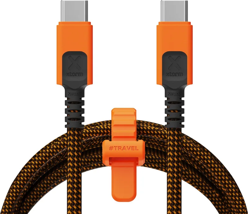 Xtreme USB-C naar USB-C PD Ultra 240W Kabel - 1,5 Meter - USB-C Kabel - Extra stevige USB-C Kabels - Snellader - Oplaadkabel geschikt voor Laptop/MacBook - Zwart/Oranje de Xtorm en Noir – photo produit