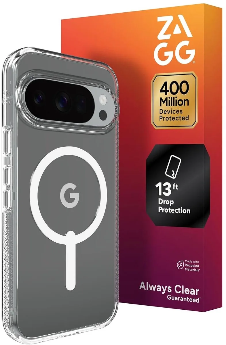 Crystal Palace Snap Hoesje Geschikt voor Google Pixel 10 Pro XL - 4M DropProof Back Cover - Compatibel met MagSafe en Qi2 från ZAGG i Transparent – produktbild