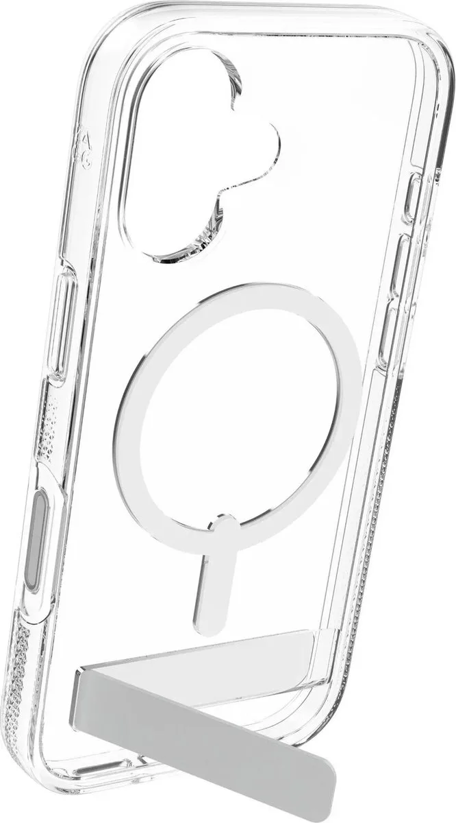 Crystal Palace Snap Kickstand - Camera Control - Hoesje Geschikt voor Apple iPhone 17 - Compatibel met MagSafe / Qi2 - Grafeen Back Cover met Standaard - 4M Valbescherming von ZAGG in Transparent – Produktfoto