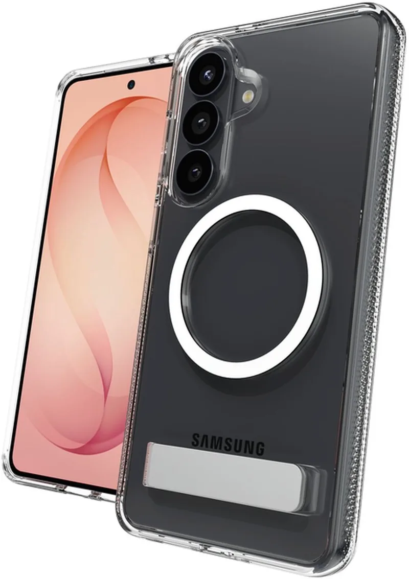 Crystal Palace Snap Kickstand - Hoesje Geschikt voor Samsung Galaxy S26 Plus - Compatibel met MagSafe / Qi2 - Grafeen Back Cover met Standaard - 4M Valbescherming - Clear från ZAGG i Transparent – produktbild
