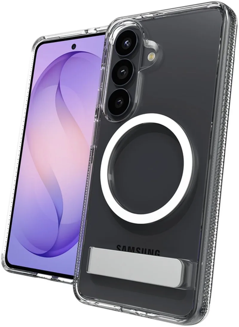 Crystal Palace Snap Kickstand - Hoesje Geschikt voor Samsung Galaxy S26 - Compatibel met MagSafe / Qi2 - Grafeen Back Cover met Standaard - 4M Valbescherming - Clear by ZAGG in Transparent – product photo