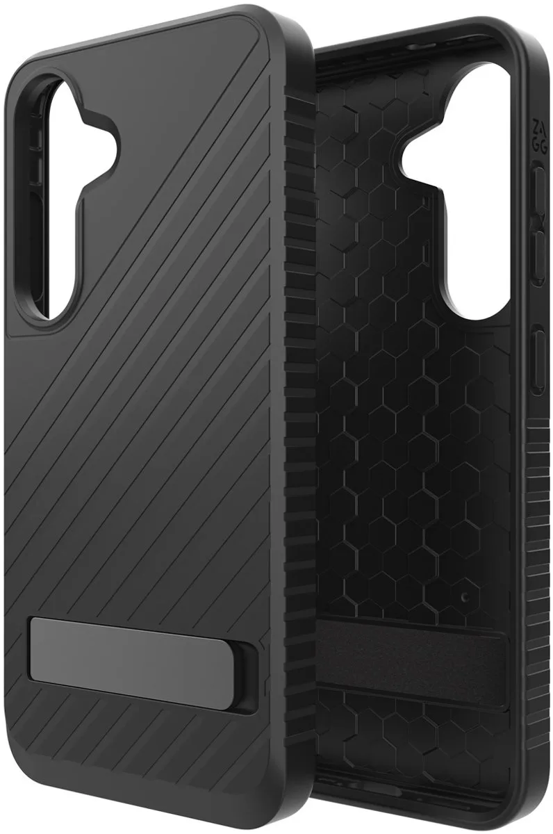 Denali Kickstand Hoesje Geschikt voor Samsung Galaxy S25 - Grafeen Back Cover met Standaard från ZAGG i Svart – produktbild