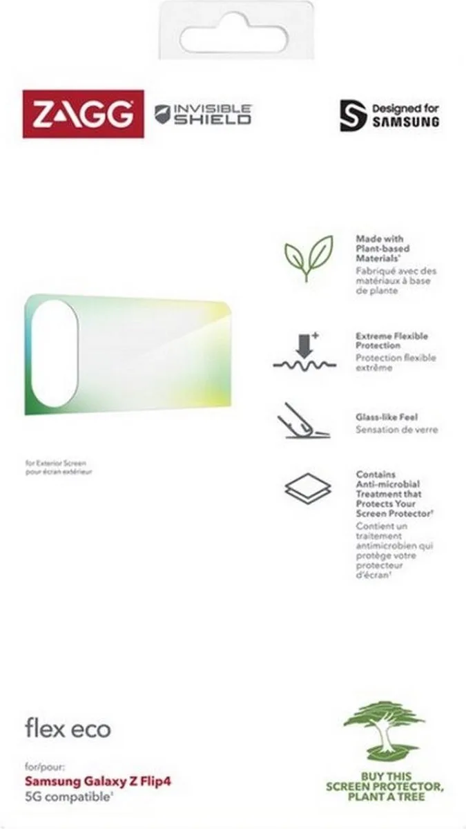 InvisibleShield Glass Flex Eco voor Samsung Galaxy Flip 4 by ZAGG – product photo