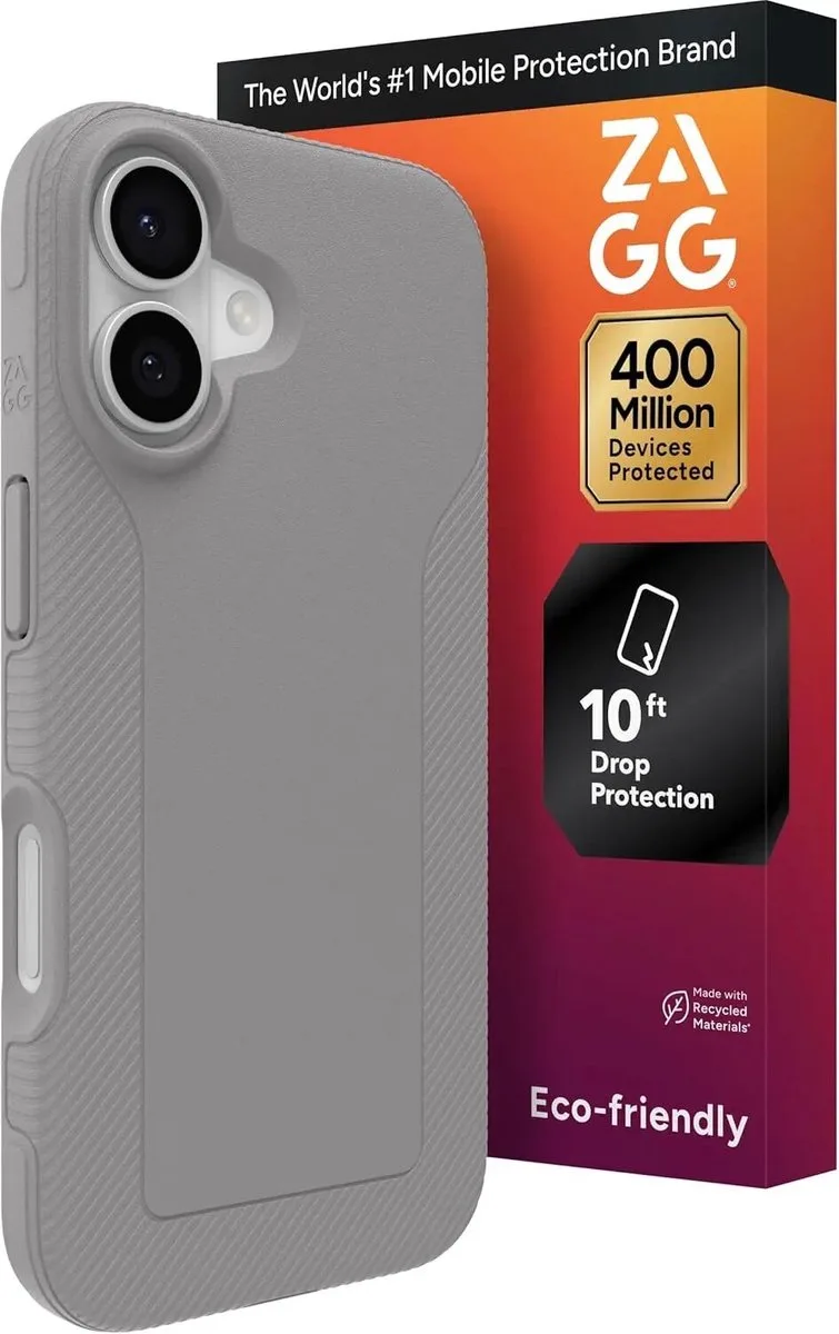 Luxe Snap Hoesje Geschikt voor Apple iPhone 17 - Graphene Back Cover Compatibel met MagSafe / Qi2 - 3M Valbescherming - Gerecycled Materiaal by ZAGG in Grey – product photo