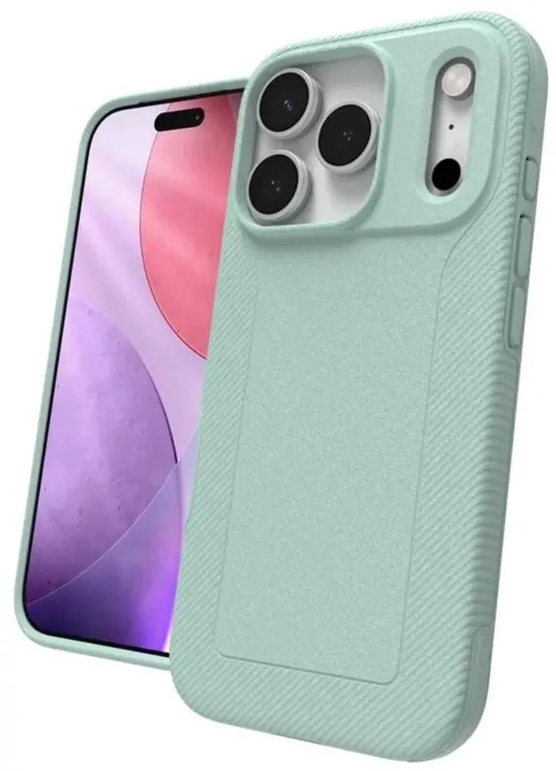 Luxe Snap Hoesje Geschikt voor Apple iPhone 17 Pro - Graphene Back Cover Compatibel met MagSafe / Qi2 - 3M Valbescherming - Gerecycled Materiaal - Mint von ZAGG in Grün – Produktfoto