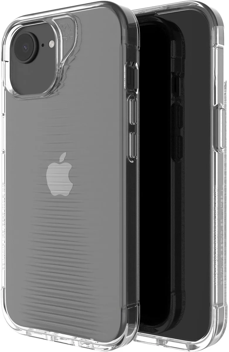 Luxe Snap Hoesje Geschikt voor Apple iPhone 17e/16e/15/14/13 - Graphene Back Cover - 3M Valbescherming - Gerecycled Materiaal fra ZAGG i Gennemsigtig – produktbillede