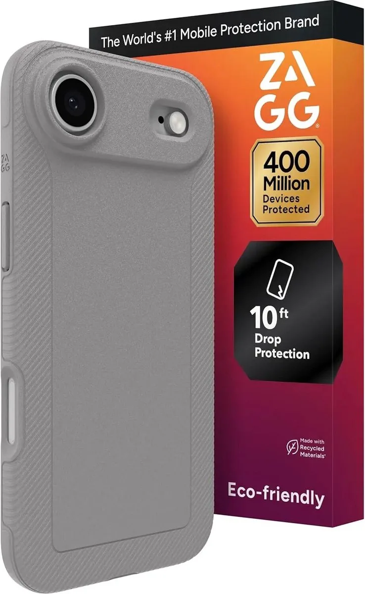 Luxe Snap Hoesje Geschikt voor Apple iPhone Air - Graphene Back Cover Compatibel met MagSafe / Qi2 - 3M Valbescherming - Gerecycled Materiaal de ZAGG en Gris – photo produit