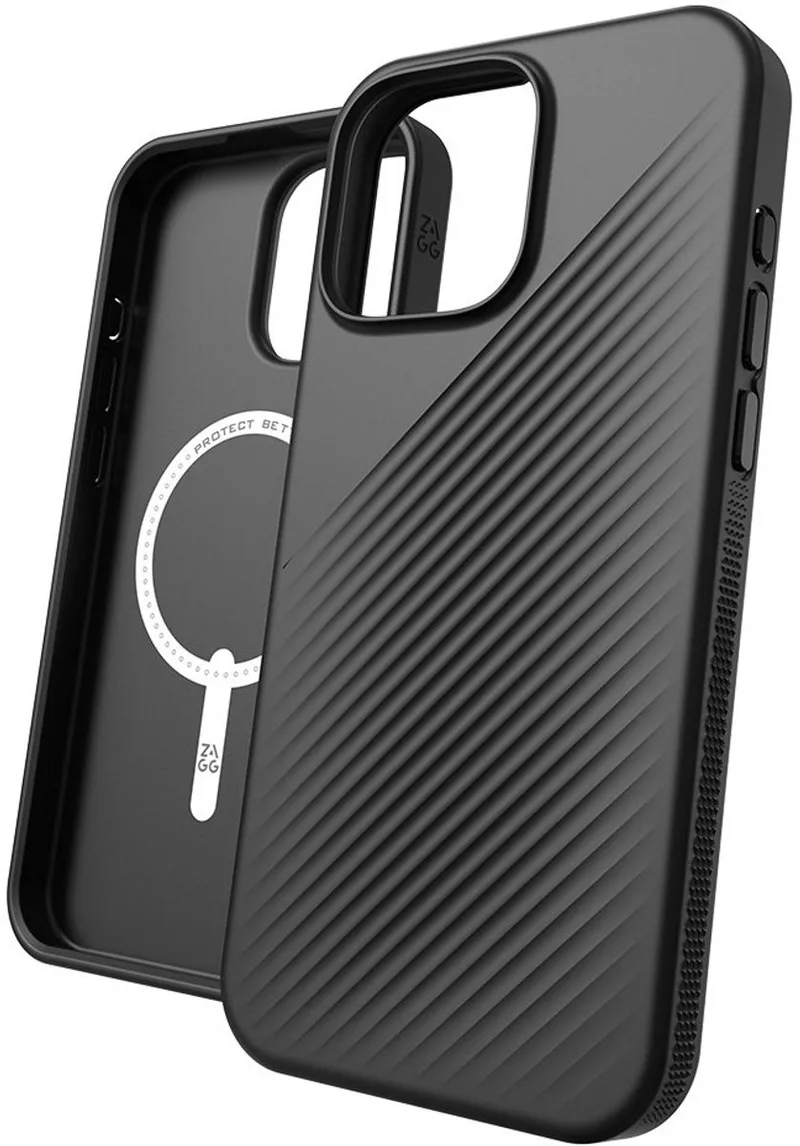 Luxe Snap Mag geschikt voor iPhone 16 Pro Max Hoesje fra ZAGG i Sort – produktbillede