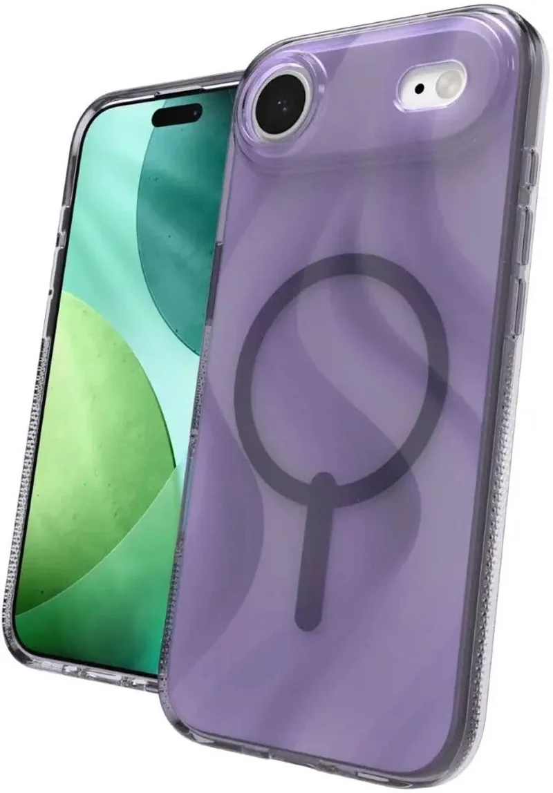Milan Snap Hoesje Geschikt voor Apple iPhone Air - Back Cover Compatibel met MagSafe / Qi2 - Gerecycled Materiaal - Grafeen - Glitt Whrl by ZAGG in Purple – product photo