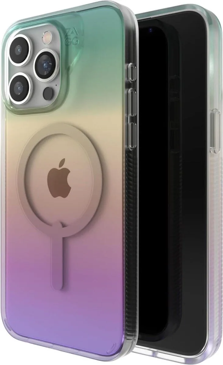 Milan Snap Hoesje Geschikt voor iPhone 15 Pro Max - Back Cover Compatibel met MagSafe - Gerecycled Materiaal - Grafeen - Iridescent van ZAGG in Roze – productfoto
