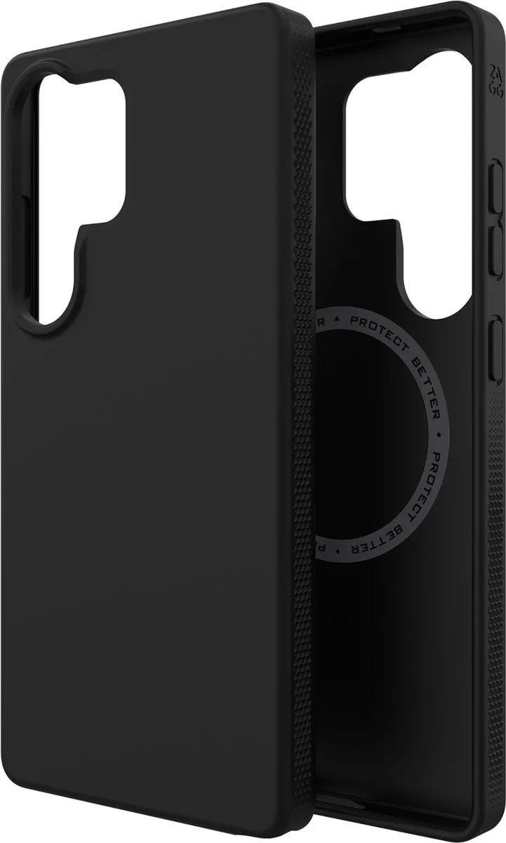 Milan Snap Hoesje Geschikt voor Samsung Galaxy S25 Plus - Back Cover Compatibel met MagSafe / Qi2 - Gerecycled Materiaal - Grafeen de ZAGG en Noir – photo produit