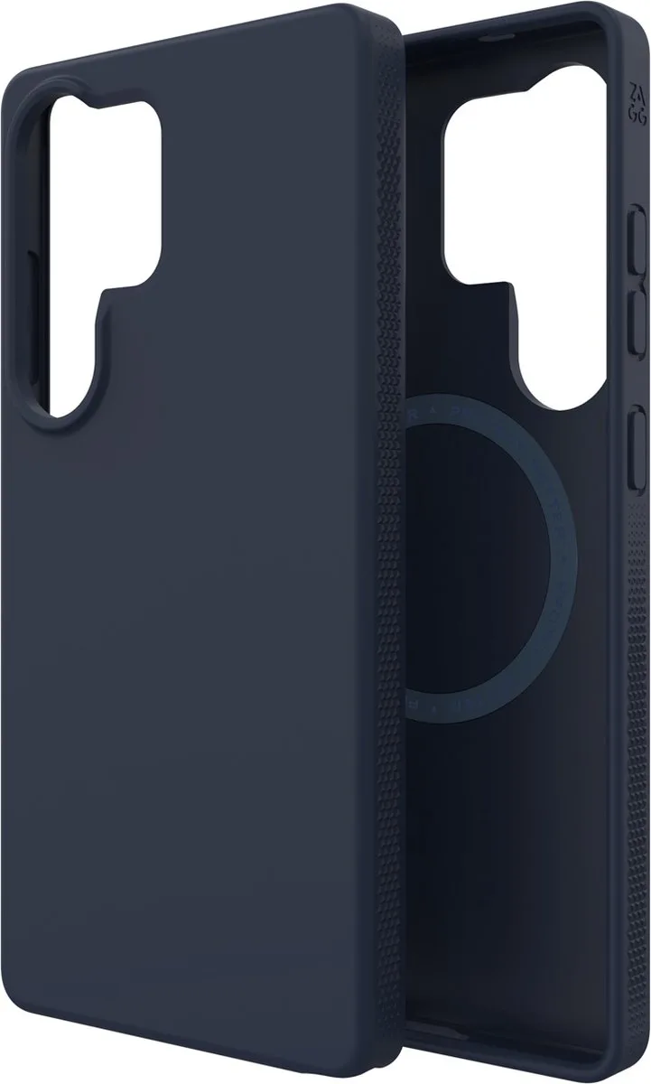 Milan Snap Hoesje Geschikt voor Samsung Galaxy S25 Ultra - Back Cover Compatibel met MagSafe / Qi2 - Gerecycled Materiaal - Grafeen fra ZAGG i Blå – produktbillede