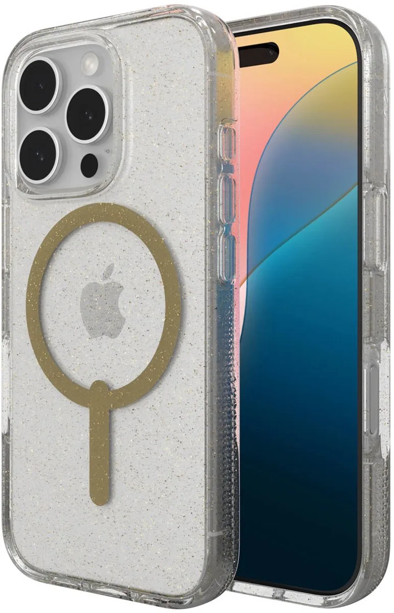 Milan Snap Mag geschikt voor iPhone 16 Pro Hoesje - gold glitter | gold glitter von ZAGG in Gold glitter – Produktfoto