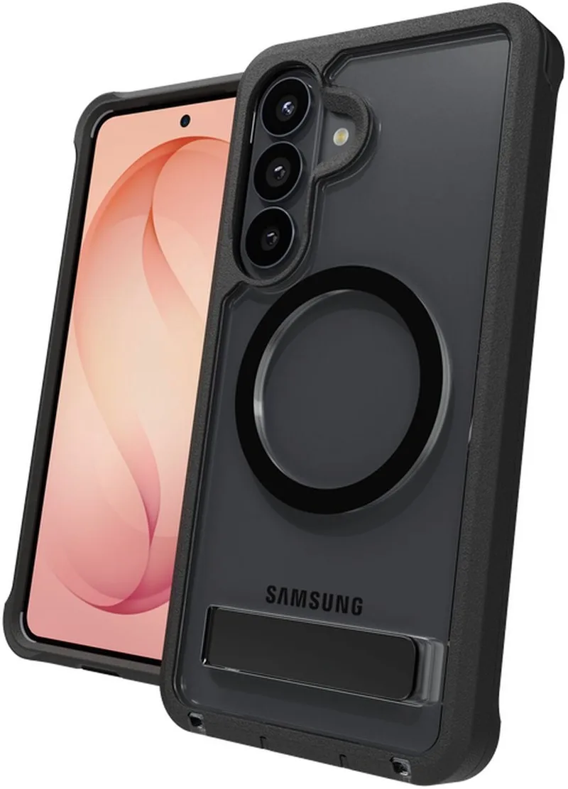 Rainier Snap Kickstand - Hoesje Geschikt voor Galaxy S26 Plus - Compatibel met MagSafe - Grafeen Back Cover met Standaard van ZAGG in Zwart – productfoto