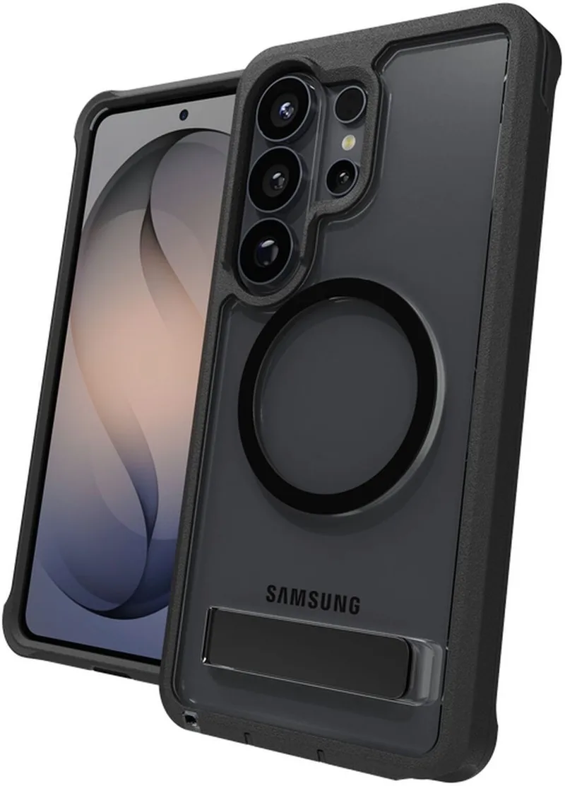 Rainier Snap Kickstand - Hoesje Geschikt voor Galaxy S26 Ultra - Compatibel met MagSafe - Grafeen Back Cover met Standaard by ZAGG in Black – product photo