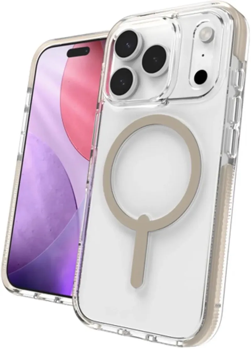 Santa Cruz Snap Hoesje Geschikt voor Apple iPhone 17 Pro Max - Compatibel met MagSafe / Qi2 - Back Cover Titanium by ZAGG in Transparent – product photo