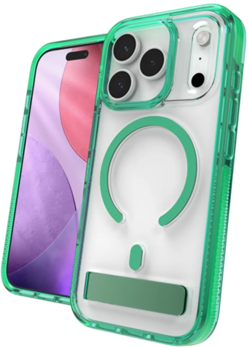 Santa Cruz Snap Kickstand Hoesje Geschikt voor Apple iPhone 17 Pro - Compatibel met MagSafe / Qi2 - Back Cover by ZAGG in Green – product photo