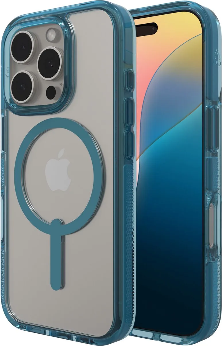 Santa Cruz Snap Mag geschikt voor iPhone 16 Pro Hoesje van ZAGG in Retro blue – productfoto