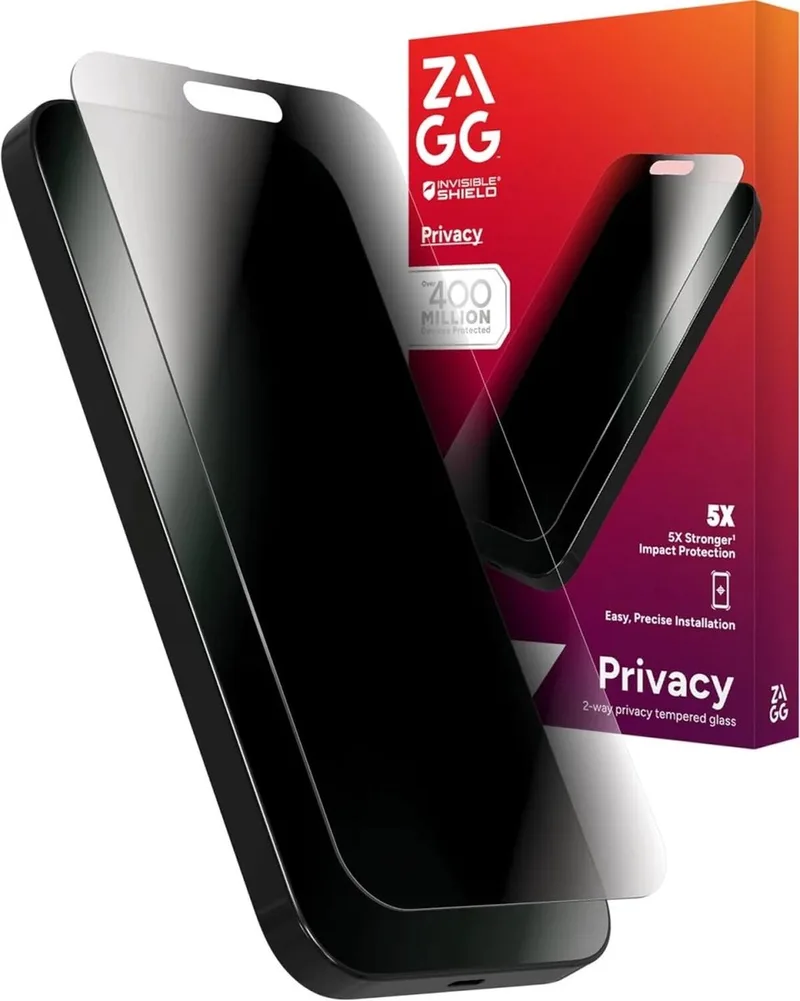 Screen Protector Geschikt voor Apple iPhone 16 / 15 - InvisibleShield Glass Elite - Privacy Glass - Gemakkelijke Installatie - Antibacterieel från ZAGG – produktbild