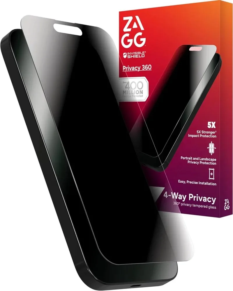 Screen Protector Geschikt voor Apple iPhone 16 Pro - InvisibleShield Glass Elite - 360° Privacy Glass - Gemakkelijke Installatie - Antibacterieel från ZAGG – produktbild