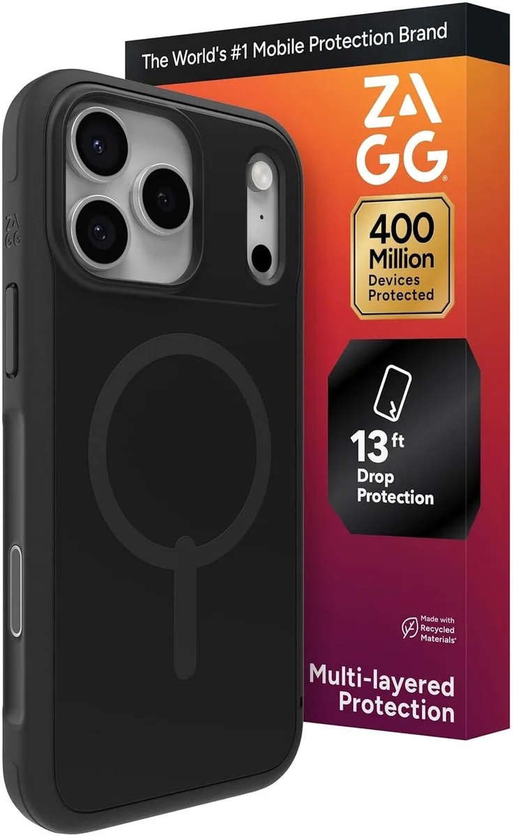 Sedona Snap - Hoesje Geschikt voor iPhone 17 Pro Max - Compatibel met MagSafe - Grafeen Back Cover fra ZAGG i Sort – produktbillede