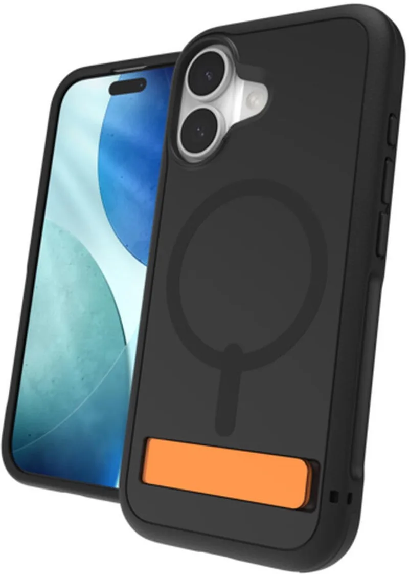 Sedona Snap Kickstand - Hoesje Geschikt voor iPhone 17 - Compatibel met MagSafe - Grafeen Back Cover met Standaard fra ZAGG i Sort – produktbillede